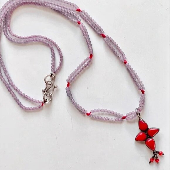 Jane Diaz | Carnelian and Amethyst Necklace - Picture 1 of 6